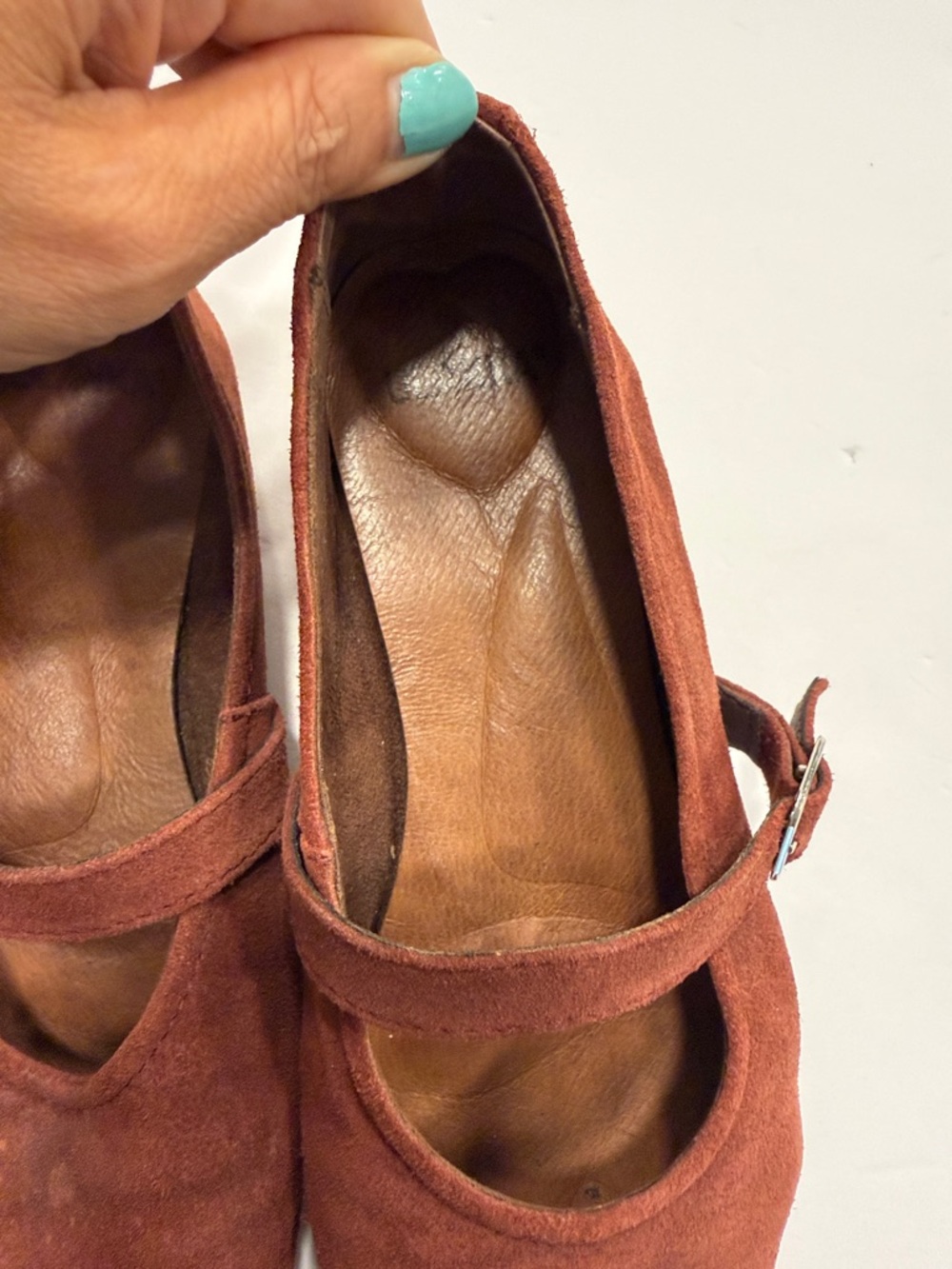 Ulanka Rust Suede Mary Jane Flats size 39 - Picture 9 of 9